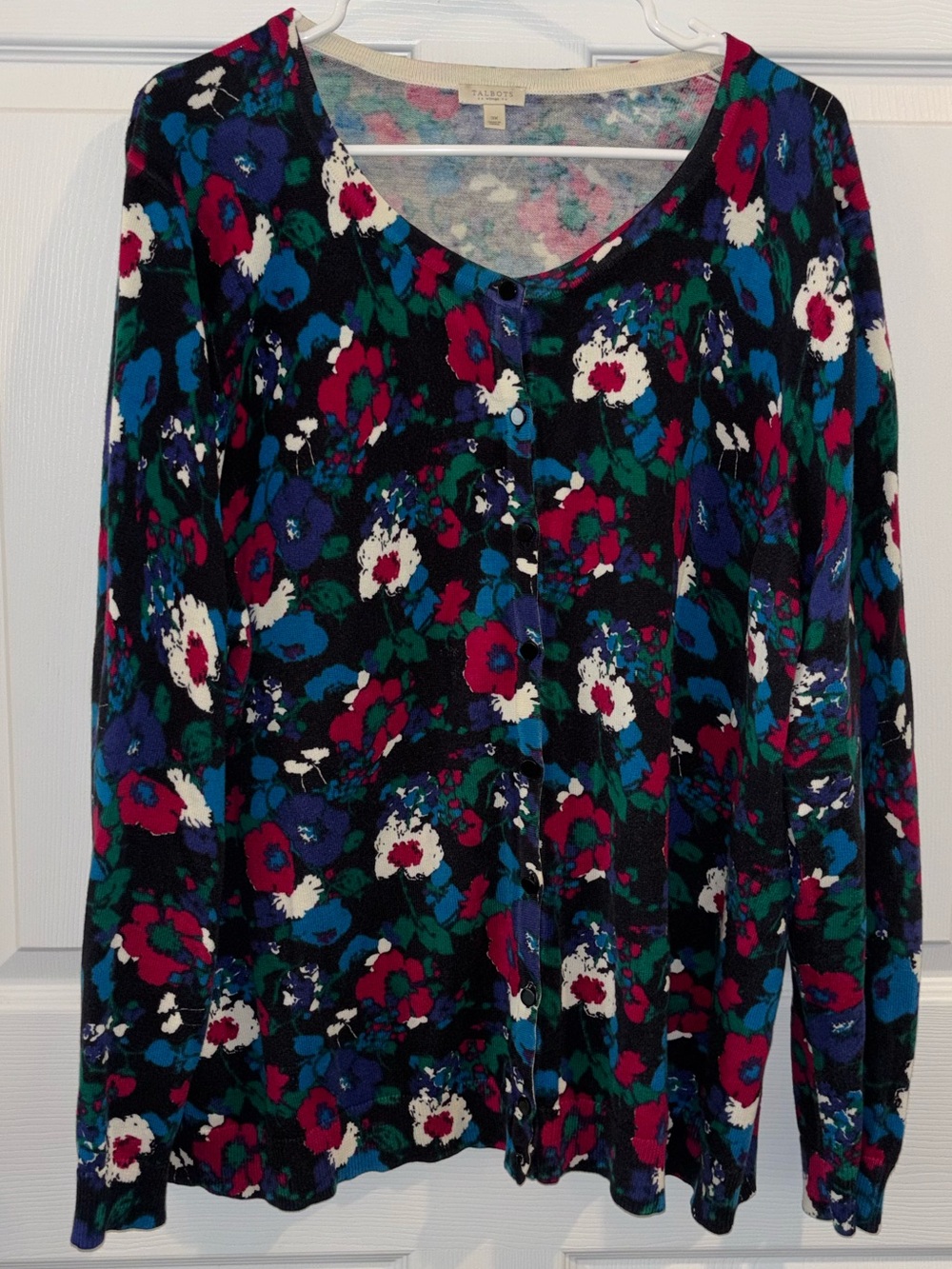 Talbots Lightweight Cardigan Sweater Colorful Floral Women's 3x